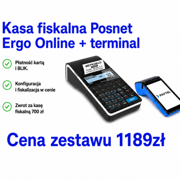 Kasa fiskalna Posnet ERGO Online + Terminal płatniczy Paytel
